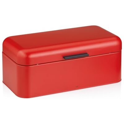 kela Chlebak metalowy z otworami wentylacyjnymi 42,5 x 22,5 x 17,5 cm, duży pojemnik na chleb z pokrywą na zawiasach, FRISCA, czerwony kela Chlebak metalowy z otworami wentylacyjnymi 42,5 x 22,5 x 17,5 cm, duży pojemnik na chleb z pokrywą na zawiasach, FRISCA, czerwony