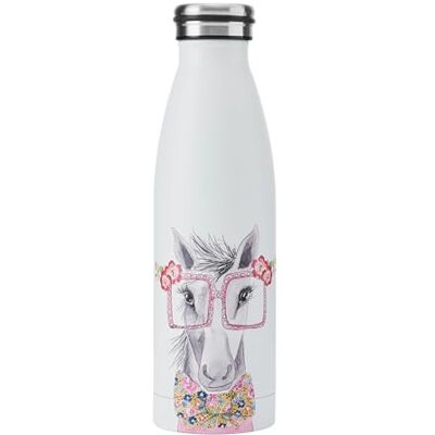 MIKASA Tipperleyhill Dwuścienna butelka ze stali nierdzewnej 500 ml izolowana próżniowo utrzymuje zimne i gorące napoje wolna od BPA butelka na napoje z nadrukiem konia MIKASA Tipperleyhill Dwuścienna butelka ze stali nierdzewnej 500 ml izolowana próżniowo utrzymuje zimne i gorące napoje wolna od BPA butelka na napoje z nadrukiem konia