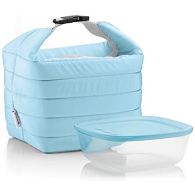 Guzzini On The Go, zestaw toreb termicznych z pojemnikiem na świeżość Celeste Mat, torba 22 x 18 x wys. 22 cm, pojemnik 19,6 x 19,6 x wys. 7 cm, 1400 cm3-032950134 Guzzini On The Go, zestaw toreb termicznych z pojemnikiem na świeżość Celeste Mat, torba 22 x 18 x wys. 22 cm, pojemnik 19,6 x 19,6 x wys. 7 cm, 1400 cm3-032950134