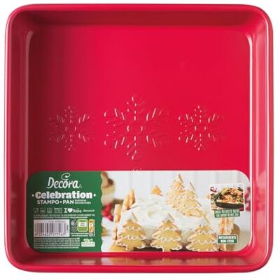 Decora 0080252 czerwona forma celebracja 24 x 24 x 5 wys. cm antyadherentowa, stal Decora 0080252 czerwona forma celebracja 24 x 24 x 5 wys. cm antyadherentowa, stal