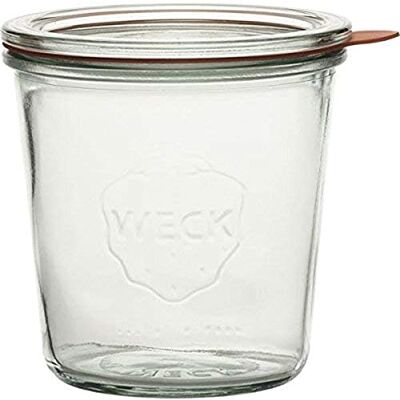 Weck Słoiki do gotowania 500 ml (okrągłe krawędzie, słoiki na desery, w zestawie pierścienie uszczelniające + klamerki, do przechowywania zapasów) – 4 sztuki Weck Słoiki do gotowania 500 ml (okrągłe krawędzie, słoiki na desery, w zestawie pierścienie uszczelniające + klamerki, do przechowywania zapasów) – 4 sztuki