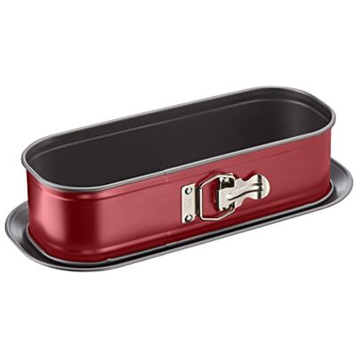 Tefal 1640314 Delibake forma do ciasta z zawiasami, 30 x 11 cm, czerwona/szara Tefal 1640314 Delibake forma do ciasta z zawiasami, 30 x 11 cm, czerwona/szara