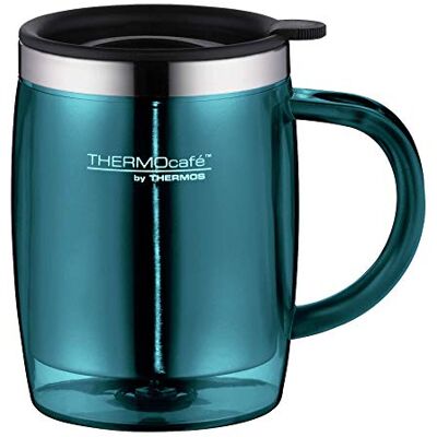 Thermos TC DESKTOP CUP 0,35 l, morski, kubek izolacyjny ze stali nierdzewnej i tworzywa sztucznego, dłużej utrzymuje ciepło lub zimno z kocem, odporny na rozpryskiwanie, do biura, na kemping, kubek biurowy, Thermos TC DESKTOP CUP 0,35 l, morski, kubek izolacyjny ze stali nierdzewnej i tworzywa sztucznego, dłużej utrzymuje ciepło lub zimno z kocem, odporny na rozpryskiwanie, do biura, na kemping, kubek biurowy,
