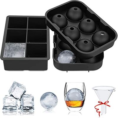 LUCKEA Tace na kostki lodu silikonowa kula forma do kostek lodu, łatwe uwalnianie wielokrotnego użytku bez BPA, do koktajli whisky cząstek soku czekolady forma LUCKEA Tace na kostki lodu silikonowa kula forma do kostek lodu, łatwe uwalnianie wielokrotnego użytku bez BPA, do koktajli whisky cząstek soku czekolady forma