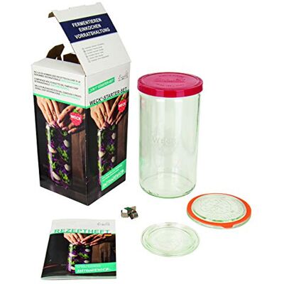 Weck ® Zestaw startowy 3 w 1 słoik do fermentacji, konserwacja, konserwacja (1590 ml) Weck ® Zestaw startowy 3 w 1 słoik do fermentacji, konserwacja, konserwacja (1590 ml)