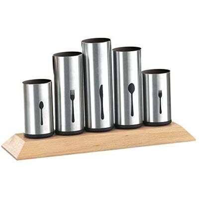 Esmeyer "Pipes" uchwyt na sztućce z 5 wspornikami, srebrny/beżowy Esmeyer "Pipes" uchwyt na sztućce z 5 wspornikami, srebrny/beżowy