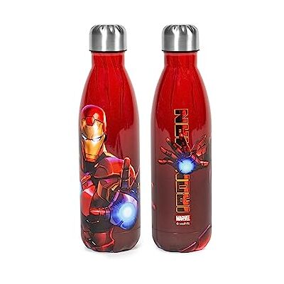 H&H Ironman Shade butelka termiczna dla dzieci, ze stali nierdzewnej, ozdobiona, pojemność 0,5, szczelna, bez BPA H&H Ironman Shade butelka termiczna dla dzieci, ze stali nierdzewnej, ozdobiona, pojemność 0,5, szczelna, bez BPA