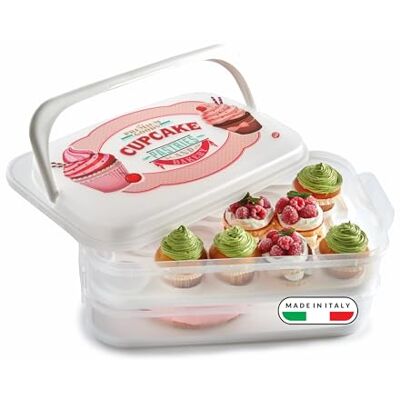 Snips Porta Cupcake 14 lt Biały Podwójny Kontener z Podwójnymi Talerzami Włochy Made BPA Free - Transporter Cupcake Snips Porta Cupcake 14 lt Biały Podwójny Kontener z Podwójnymi Talerzami Włochy Made BPA Free - Transporter Cupcake