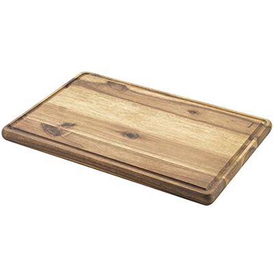 Metaltex Deska do krojenia z drewna akacjowego z rowkiem na sok, 39 x 26 x 2 cm, brązowa Metaltex Deska do krojenia z drewna akacjowego z rowkiem na sok, 39 x 26 x 2 cm, brązowa