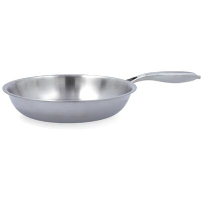 Quid Patelnia ze stali nierdzewnej, chromowana, 24 cm stalowy uchwyt, można myć w zmywarce Quid Patelnia ze stali nierdzewnej, chromowana, 24 cm stalowy uchwyt, można myć w zmywarce