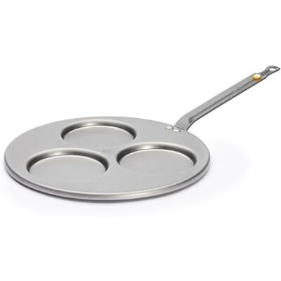 DE BUYER Blini patelnia z 3 wgłębieniami, 27 cm, srebrna DE BUYER Blini patelnia z 3 wgłębieniami, 27 cm, srebrna