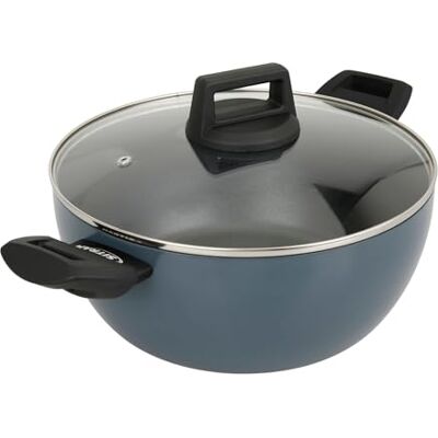 Sitram 715448 Rondel aluminiowy z recyklingu RAVIVE Ø 26 cm H 11 cm Wewnętrzna powłoka Whitford Xylan 2 warstwy bez PFOA kolor niebieski ze szklaną osłoną parową Wszystkie palniki, w tym Sitram 715448 Rondel aluminiowy z recyklingu RAVIVE Ø 26 cm H 11 cm Wewnętrzna powłoka Whitford Xylan 2 warstwy bez PFOA kolor niebieski ze szklaną osłoną parową Wszystkie palniki, w tym