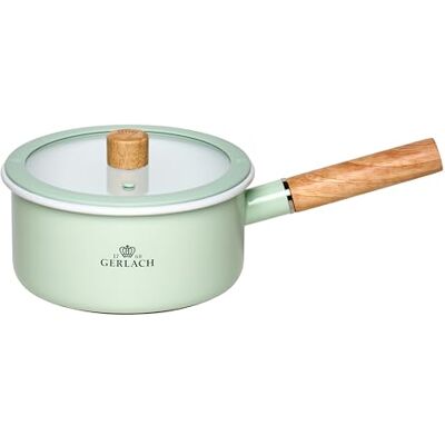 Gerlach 1760 Rondel Emaliowany 18 cm 2 L Pokrywka ze Szkła Hartowanego Wszystkie Kuchenki Zielony Pastel Natur Enamel Gerlach 1760 Rondel Emaliowany 18 cm 2 L Pokrywka ze Szkła Hartowanego Wszystkie Kuchenki Zielony Pastel Natur Enamel