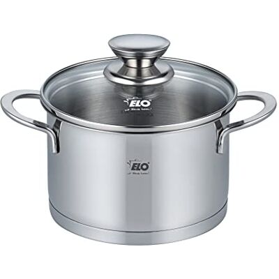 ELO 72545 garnek do mięsa 14 cm ze szklaną pokrywką seria Galant, indukcyjna, stal szlachetna o wysokim połysku, ze skalą litrową i systemem dozowania oleju ELO 72545 garnek do mięsa 14 cm ze szklaną pokrywką seria Galant, indukcyjna, stal szlachetna o wysokim połysku, ze skalą litrową i systemem dozowania oleju