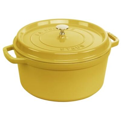STAUB Garnek z żeliwa emaliowanego z pokrywką, wszystkie palniki, w tym indukcyjne, 5-7 osób, okrągłe, 28 cm, 6,70 l, 7 kg, cytrynowe STAUB Garnek z żeliwa emaliowanego z pokrywką, wszystkie palniki, w tym indukcyjne, 5-7 osób, okrągłe, 28 cm, 6,70 l, 7 kg, cytrynowe