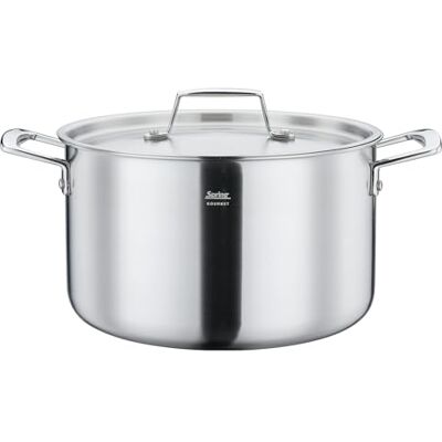 Spring GOURMET garnek do gotowania z pokrywką Ø 24 cm, 6,5 l, stal nierdzewna, nadaje się do płyt indukcyjnych, nadaje się do piekarnika i mycia w zmywarce, materiał wielowarstwowy, rdzeń aluminiowy Spring GOURMET garnek do gotowania z pokrywką Ø 24 cm, 6,5 l, stal nierdzewna, nadaje się do płyt indukcyjnych, nadaje się do piekarnika i mycia w zmywarce, materiał wielowarstwowy, rdzeń aluminiowy