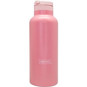 NERTHUS FIH 1176 sportowy termos ze stali nierdzewnej dwuścienny 500 ml różowy z korkiem i słomką idealny do sportu siłowni i na plażę NERTHUS FIH 1176 sportowy termos ze stali nierdzewnej dwuścienny 500 ml różowy z korkiem i słomką idealny do sportu siłowni i na plażę