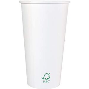 Ecorigin jednorazowe kubki z białego papieru. Opakowanie 1000 sztuk 600 ml/20 uncji papier FSC Ecorigin jednorazowe kubki z białego papieru. Opakowanie 1000 sztuk 600 ml/20 uncji papier FSC