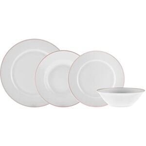 KARACA Rebeca zestaw naczyń porcelanowych w kolorze różowego złota, 24 części, jedyne w swoim rodzaju wzornictwo, okrągły, serwis łączony, naczynia porcelanowe, naczynia codzienne i specjalne KARACA Rebeca zestaw naczyń porcelanowych w kolorze różowego złota, 24 części, jedyne w swoim rodzaju wzornictwo, okrągły, serwis łączony, naczynia porcelanowe, naczynia codzienne i specjalne