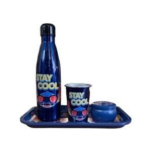 HÔMADICT Homadict Stitch Stay Cool Gift Box izolowana butelka + metalowa taca małe metalowe pudełko + metalowy kubek oficjalna licencja Disneya HÔMADICT Homadict Stitch Stay Cool Gift Box izolowana butelka + metalowa taca małe metalowe pudełko + metalowy kubek oficjalna licencja Disneya