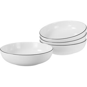 Creatable , 22558, seria Allround Black Line, 4-częściowy zestaw naczyń, porcelanowy zestaw naczyń, nadaje się do mycia w zmywarce i używania w kuchence mikrofalowej Creatable , 22558, seria Allround Black Line, 4-częściowy zestaw naczyń, porcelanowy zestaw naczyń, nadaje się do mycia w zmywarce i używania w kuchence mikrofalowej