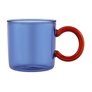 KARACA Boli kubek borokrzemowy, 340 ml, eleganckie szkło, szklanka do herbaty z niebieskim uchwytem, materiał odporny na wysokie temperatury do gorących napojów KARACA Boli kubek borokrzemowy, 340 ml, eleganckie szkło, szklanka do herbaty z niebieskim uchwytem, materiał odporny na wysokie temperatury do gorących napojów