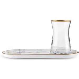 KARACA Madeira Elegancki zestaw 12 szklanek do herbaty, przezroczyste tureckie szklanki i spodki, 150 ml, zakrzywione kubki do picia na herbatę, nadają się do mycia w zmywarce KARACA Madeira Elegancki zestaw 12 szklanek do herbaty, przezroczyste tureckie szklanki i spodki, 150 ml, zakrzywione kubki do picia na herbatę, nadają się do mycia w zmywarce