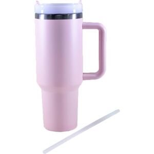 Kögler 13124 Kubek termiczny ze słomką i uchwytem, 1200 ml, dwuścienny izolowany kubek ze stali nierdzewnej i tworzywa sztucznego, różowy kubek do kawy wielokrotnego użytku Kögler 13124 Kubek termiczny ze słomką i uchwytem, 1200 ml, dwuścienny izolowany kubek ze stali nierdzewnej i tworzywa sztucznego, różowy kubek do kawy wielokrotnego użytku