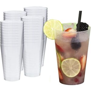 Silverkitchen Kubki do picia z twardego plastiku, przezroczyste, 400 ml, 40 sztuk + 4 dodatkowe kubki (1 opakowanie) Silverkitchen Kubki do picia z twardego plastiku, przezroczyste, 400 ml, 40 sztuk + 4 dodatkowe kubki (1 opakowanie)