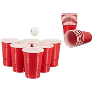 Relaxdays Beer Pong Becher Kubki Plastikowe, Tworzywo Sztuczne, Czerwony, 50 Sztuk Relaxdays Beer Pong Becher Kubki Plastikowe, Tworzywo Sztuczne, Czerwony, 50 Sztuk