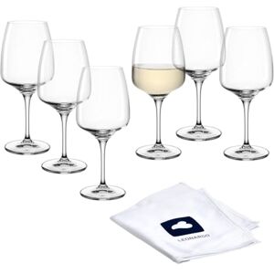 Leonardo HOME Cesti 040970 kieliszek do białego wina, w zestawie ściereczka do polerowania, zestaw 6 sztuk, 360 ml, nadają się do mycia w zmywarce, odporne na uderzenia, eleganckie kieliszki do Leonardo HOME Cesti 040970 kieliszek do białego wina, w zestawie ściereczka do polerowania, zestaw 6 sztuk, 360 ml, nadają się do mycia w zmywarce, odporne na uderzenia, eleganckie kieliszki do