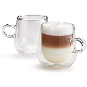 Judge Duo Latte JDG37 szklane kubki do kawy z podwójnymi ściankami z uchwytem, szczelne próżniowo, odporne na wysokie temperatury, nadają się do mycia w zmywarce, kubek do latte 325 ml Judge Duo Latte JDG37 szklane kubki do kawy z podwójnymi ściankami z uchwytem, szczelne próżniowo, odporne na wysokie temperatury, nadają się do mycia w zmywarce, kubek do latte 325 ml