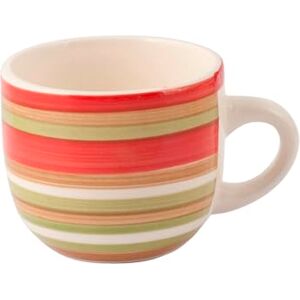 H&H Home, Zestaw 8 filiżanek do kawy ze stoneware 100 pasków, bez talerza, różne kolory, 95 cm3, można myć w zmywarce i używać w kuchence mikrofalowej H&H Home, Zestaw 8 filiżanek do kawy ze stoneware 100 pasków, bez talerza, różne kolory, 95 cm3, można myć w zmywarce i używać w kuchence mikrofalowej