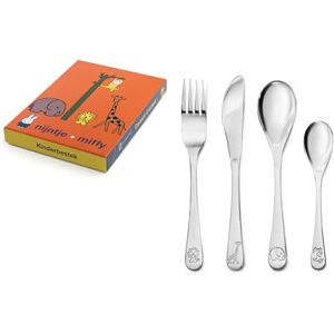 Zilverstad Sztućce dziecięce 4 szt. Miffy Zoo, stal nierdzewna, srebrne, 2,6 x 15,6 x 21,5 cm Zilverstad Sztućce dziecięce 4 szt. Miffy Zoo, stal nierdzewna, srebrne, 2,6 x 15,6 x 21,5 cm
