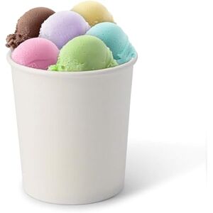 GREENBOX 50 x papierowe kubki na lody 400 ml białe – jednorazowe kubki bez plastiku i biodegradowalne – miseczki deserowe na wynos GREENBOX 50 x papierowe kubki na lody 400 ml białe – jednorazowe kubki bez plastiku i biodegradowalne – miseczki deserowe na wynos