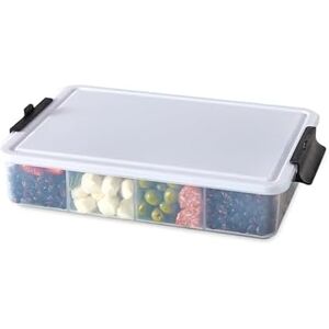 Farberware Duża taca do serwowania przekąsek z zamykaną plastikową pokrywą deski do krojenia, przenośny pojemnik do przechowywania z 11 przegródkami na wędliny i nie tylko Farberware Duża taca do serwowania przekąsek z zamykaną plastikową pokrywą deski do krojenia, przenośny pojemnik do przechowywania z 11 przegródkami na wędliny i nie tylko