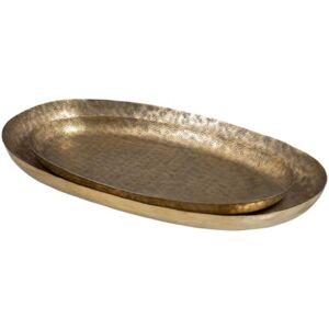 BigBuy Home Taca na przekąski 67 x 41 x 5 cm Złoty Aluminium (2 szt.) BigBuy Home Taca na przekąski 67 x 41 x 5 cm Złoty Aluminium (2 szt.)