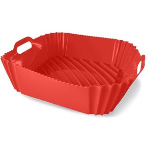 Guardini , Kwadratowa forma z uchwytami 22 x 22 cm, idealna do frytkownicy powietrznej, silikonu spożywczego, czerwona, linia Air Fryer Guardini , Kwadratowa forma z uchwytami 22 x 22 cm, idealna do frytkownicy powietrznej, silikonu spożywczego, czerwona, linia Air Fryer