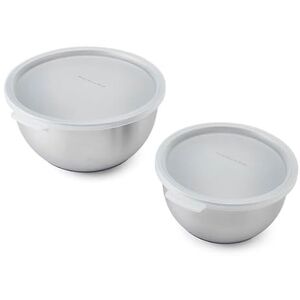 KitchenAid Zestaw Misek Do Mieszania Z Pokrywkami, Miski Ze Stali Nierdzewnej Z Antypoślizgową Podstawą, Do Pieczenia, Przygotowywania Żywności I Przechowywania Żywności KitchenAid Zestaw Misek Do Mieszania Z Pokrywkami, Miski Ze Stali Nierdzewnej Z Antypoślizgową Podstawą, Do Pieczenia, Przygotowywania Żywności I Przechowywania Żywności
