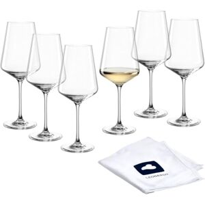 Leonardo HOME Kieliszki do białego wina PUCCINI (zestaw 6 szt.) wraz ze ściereczką do polerowania • odporne na zarysowania kieliszki do wina (560 ml) • nadają się do mycia w zmywarce i trwałe • Leonardo HOME Kieliszki do białego wina PUCCINI (zestaw 6 szt.) wraz ze ściereczką do polerowania • odporne na zarysowania kieliszki do wina (560 ml) • nadają się do mycia w zmywarce i trwałe •
