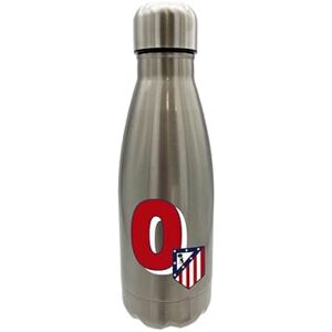 CYPBRANDS Atlético de Madrid Butelka do picia ze stali nierdzewnej, szczelna, z literą A w kolorze czerwonym, 550 ml, metaliczna, oficjalny produkt (CyP CYPBRANDS Atlético de Madrid Butelka do picia ze stali nierdzewnej, szczelna, z literą A w kolorze czerwonym, 550 ml, metaliczna, oficjalny produkt (CyP
