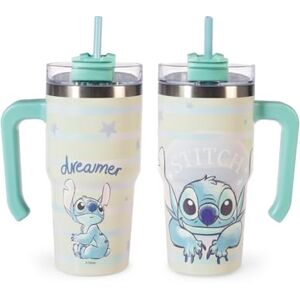 H&H Stitch Dreamer kubek termiczny ze słomką 0,6 l, kubek termiczny ze stali nierdzewnej Izolacja cieplna z podwójnymi ściankami Wielokrotnego użytku, szczelny, idealny do szkoły, biura, sportu i H&H Stitch Dreamer kubek termiczny ze słomką 0,6 l, kubek termiczny ze stali nierdzewnej Izolacja cieplna z podwójnymi ściankami Wielokrotnego użytku, szczelny, idealny do szkoły, biura, sportu i