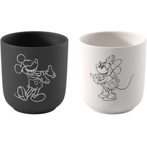 Villeroy & Boch Manufacture Rock – Mickey Mouse – kubek do kawy, 2 szt., czarny/biały, można myć w zmywarce i używać w mikrofalówce, efekt łupku z kredowym wzorem Disney Myszki Miki Villeroy & Boch Manufacture Rock – Mickey Mouse – kubek do kawy, 2 szt., czarny/biały, można myć w zmywarce i używać w mikrofalówce, efekt łupku z kredowym wzorem Disney Myszki Miki