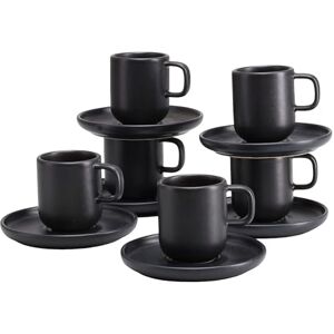 Creatable , 25256, seria Uno Black, 12-częściowy zestaw naczyń dla 6 osób, filiżanka do espresso z kamionki, nadaje się do mycia w zmywarce i używania w kuchence mikrofalowej, wyprodukowano w Creatable , 25256, seria Uno Black, 12-częściowy zestaw naczyń dla 6 osób, filiżanka do espresso z kamionki, nadaje się do mycia w zmywarce i używania w kuchence mikrofalowej, wyprodukowano w