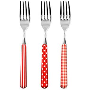 Home Provence Set 6 Widelce Stół ze stali nierdzewnej, Czerwony wystrój Home Provence Set 6 Widelce Stół ze stali nierdzewnej, Czerwony wystrój