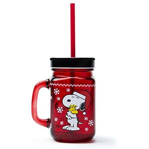 Excelsa , Kubek ze słomką Peanuts, Lt.0,5, Szkło Excelsa , Kubek ze słomką Peanuts, Lt.0,5, Szkło