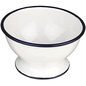 IBILI 903812 miska "Blanca" z nóżką, stal, biała/niebieska, 12 x 12 x 10 cm IBILI 903812 miska "Blanca" z nóżką, stal, biała/niebieska, 12 x 12 x 10 cm