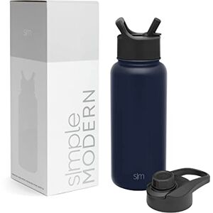 Simple Modern Butelka na wodę ze słomką i pokrywką, izolowany termos ze stali nierdzewnej do uprawiania sportu na siłownię, kolekcja Summit, 950 ml, głęboki ocean Simple Modern Butelka na wodę ze słomką i pokrywką, izolowany termos ze stali nierdzewnej do uprawiania sportu na siłownię, kolekcja Summit, 950 ml, głęboki ocean