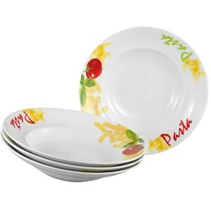 Creatable , 24444, seria Milano Pasta, 4-częściowy zestaw naczyń dla 4 osób, porcelanowe talerze do makaronu, nadają się do mycia w zmywarce i używania w kuchence mikrofalowej, wysokiej jakości Creatable , 24444, seria Milano Pasta, 4-częściowy zestaw naczyń dla 4 osób, porcelanowe talerze do makaronu, nadają się do mycia w zmywarce i używania w kuchence mikrofalowej, wysokiej jakości