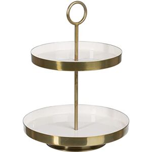 BigBuy Home Taca na przekąski 30 x 30 x 40,5 cm Złoty Biały Żelazo BigBuy Home Taca na przekąski 30 x 30 x 40,5 cm Złoty Biały Żelazo